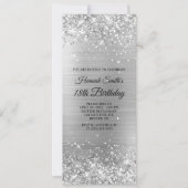 Glittery Brushed Silver Foil 18. Geburtstag Einladung (Vorderseite)