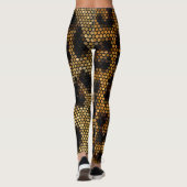 Glittery Brwon Modern Leopard Pattern Leggings (Rückseite)