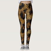 Glittery Brwon Modern Leopard Pattern Leggings (Vorderseite)