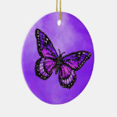 Glittery Butterfly auf Wasserfarbe Keramik Ornament (Rechts)
