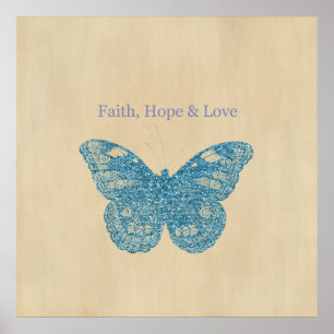 Glittery Butterfly Poster