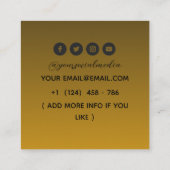 Glittery Celestial Moon Tattoo Salon Quadratische Visitenkarte (Rückseite)