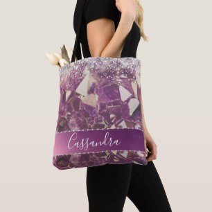 Glittery Chic Amethyst Crystals Personalisiert Tasche