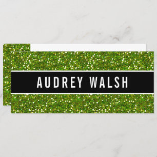 Glittery Chic Green Sequin Black Geschenkgutschein Einladung