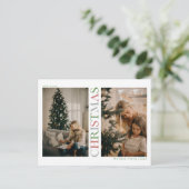 Glittery Christmas Foto Feiertagspostkarte (Stehend Vorderseite)