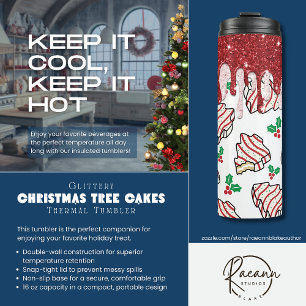 Glittery Christmas Tree Cakes Thermal Tumbler Thermosbecher