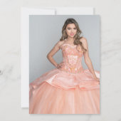 Glittery Classic Pink Foil Mis XV Años Foto Einladung (Rückseite)