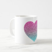 Glittery Colorful Herz Kaffeetasse (Vorderseite Links)