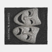 Glittery Comedy & Tragedy Drama Mask Fleecedecke (Vorderseite (Horizontal))