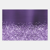 Glittery Dark Violet Imitats Foil Geschenkpapier Set (Vorderseite 2)