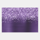 Glittery Dark Violet Imitats Foil Geschenkpapier Set (Vorderseite)