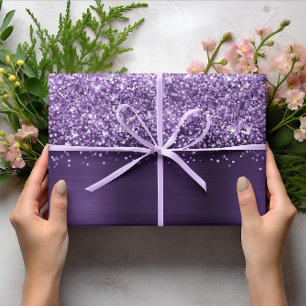 Glittery Dark Violet Imitats Foil Geschenkpapier Set