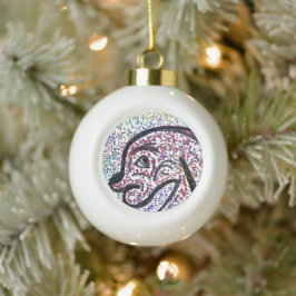 Glittery Doggie Keramik Ball Kugel-Ornament