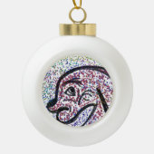 Glittery Doggie Keramik Ball Kugel-Ornament (Vorderseite)