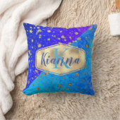 Glittery Dreamy Blue Monogram Kissen (Decke)