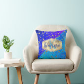 Glittery Dreamy Blue Monogram Kissen (Stuhl )