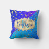 Glittery Dreamy Blue Monogram Kissen (Vorderseite)