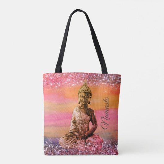 Glittery Dreamy Pastels Zen Buddah Namaste Tasche (Rückseite)