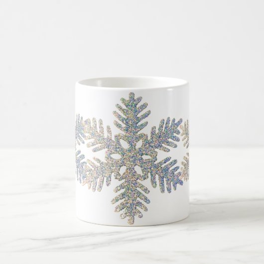 Glittery Druckschneeflocke Kaffeetasse (Mittel)