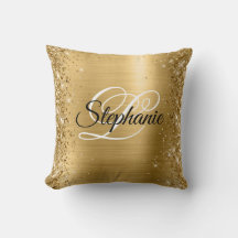 Glittery Edge Gold Foil Extravagant Monogram