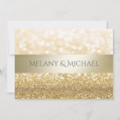 Glittery Eleganter moderner Goldstreifen RSPV Einladung (Rückseite)