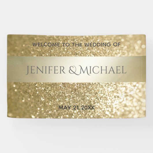 Glittery extravaganter, moderner Goldstreifen Banner (Horizontal)