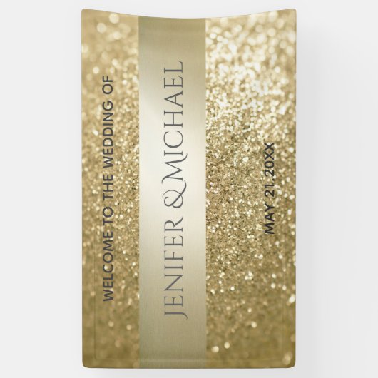 Glittery extravaganter, moderner Goldstreifen Banner (Vertikal)