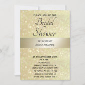 Glittery extravaganter, moderner Goldstreifen Einladung (Vorderseite)