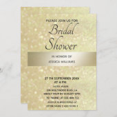 Glittery extravaganter, moderner Goldstreifen Einladung (Vorne/Hinten)