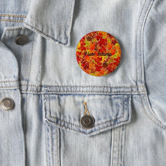 Glittery Fall Maple Blätter Button (Beispiel)