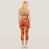 Glittery Fall Maple Blätter Capri Leggings (Rückseite)