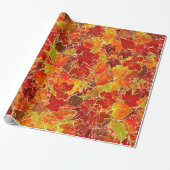 Glittery Fall Maple Blätter Geschenkpapier (Ungerollt)