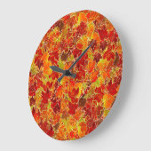 Glittery Fall Maple Blätter Große Wanduhr (Winkel)