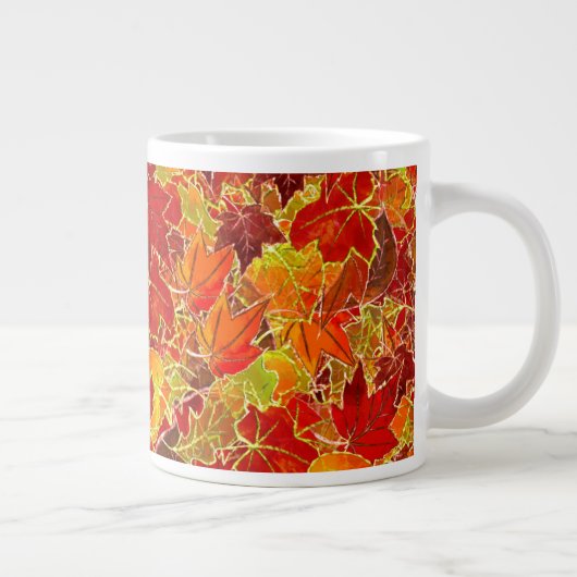 Glittery Fall Maple Blätter Jumbo-Tasse (Rechts)