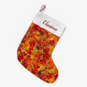 Glittery Fall Maple Blätter Kleiner Weihnachtsstrumpf (Vorderansicht (hängend))