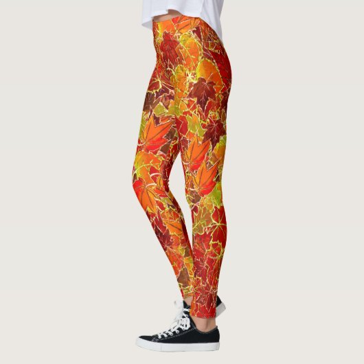 Glittery Fall Maple Blätter Leggings (Links)