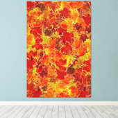 Glittery Fall Maple Blätter Leinwanddruck (Insitu (Holzboden))