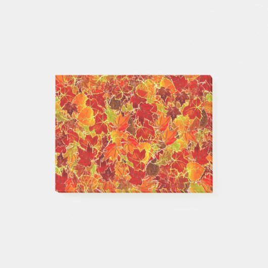 Glittery Fall Maple Blätter Post-it Klebezettel (Vorderseite)
