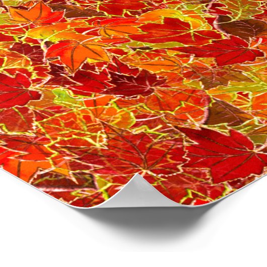 Glittery Fall Maple Blätter Poster (Ecke)