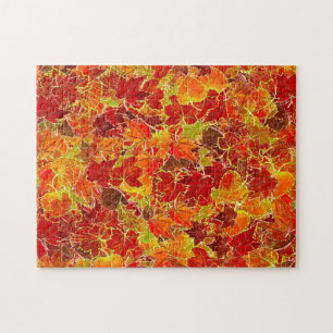 Glittery Fall Maple Blätter Puzzle