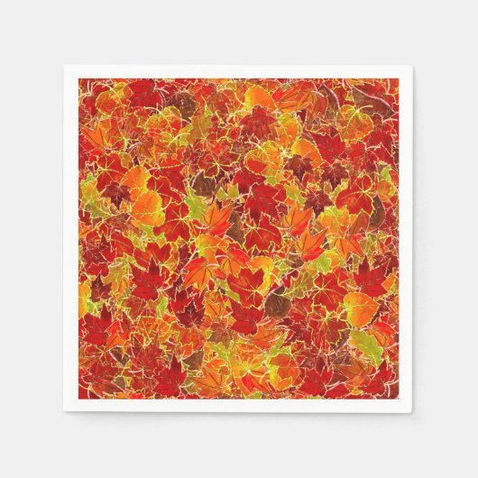 Glittery Fall Maple Blätter Serviette (Vorderseite)