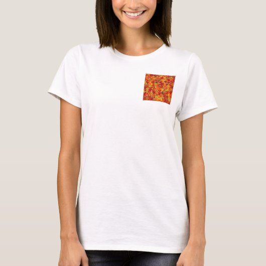 Glittery Fall Maple Blätter T-Shirt (Vorderseite)