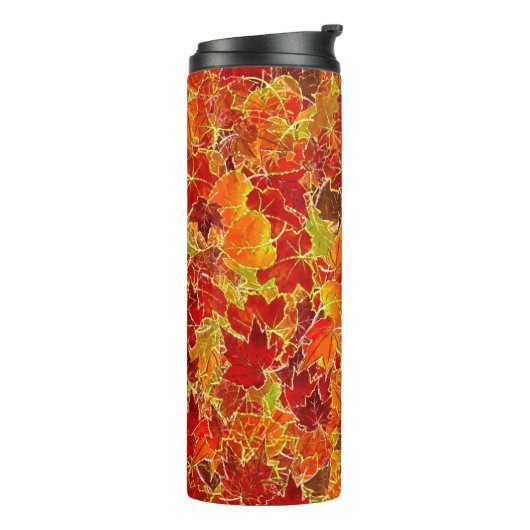 Glittery Fall Maple Blätter Thermosbecher (Nach links gedreht)