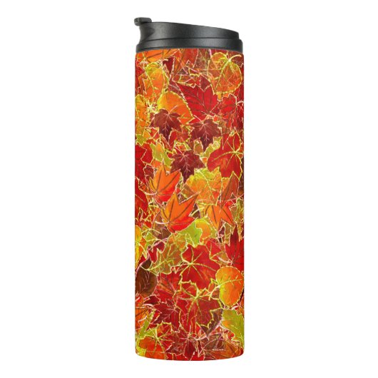 Glittery Fall Maple Blätter Thermosbecher (Nach rechts gedreht)