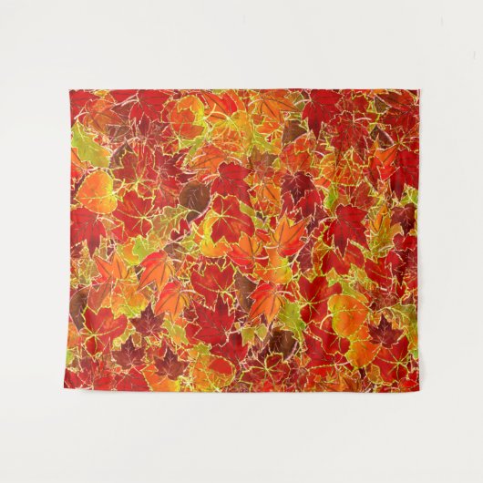 Glittery Fall Maple Blätter Wandteppich (Vorderseite (Horizontal))