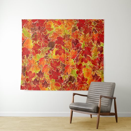Glittery Fall Maple Blätter Wandteppich (Beispiel (Horizontal))