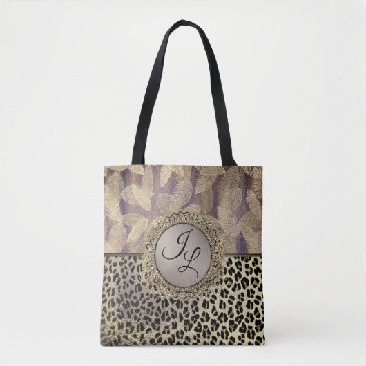Glittery Feathers mit Leopard Print Monogram Tasche (Vorderseite)