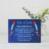 Glittery Fireworks Rocket 4. Juli Einladungen 2 (Stehend Vorderseite)