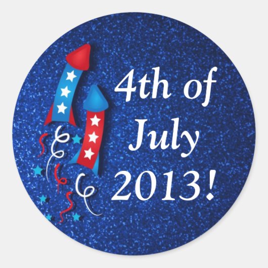 Glittery Fireworks Rocket 4. Juli Stickers (Vorderseite)