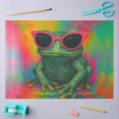 Glittery Frog mit Sonnenbrille Decoupage Papier (Basteln)